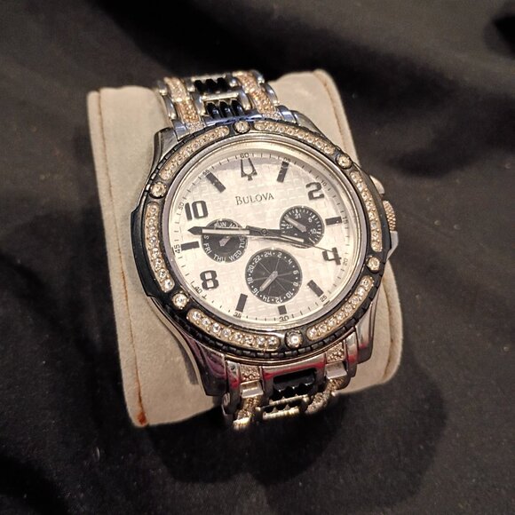 Bulova C637436 Men's Day and Date Crystal Watch - Picture 1 of 5